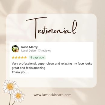 Lavao Skincare - Client Review (Google) - Skin Care Near Me - Menlo Park, California Lavao Skincare - Client Review (Google) - Skin Care Near Me - Menlo Park, California