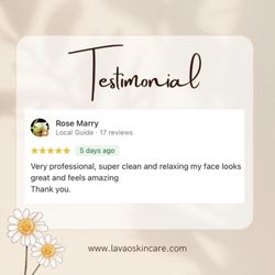 Lavao Skincare - Client Review (Google)
