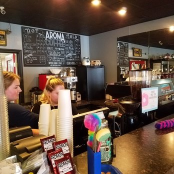 Aroma Coffee Shop - friendly and helpful staff at the order counter - Coffee & Tea Near Me - Peru, Indiana
