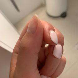 The Ruby Room - My whole thumb polish peeled off, and there is a chip and bubble forming on my pointer and middle finger