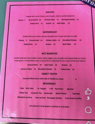 Menu photo 1 Taco Dive Winnsboro, TX