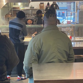 Chipotle Mexican Grill - Workers in head-wraps, dirty tables, and spider webs in light fixtures. - Fast Food Near Me - Euclid, Ohio