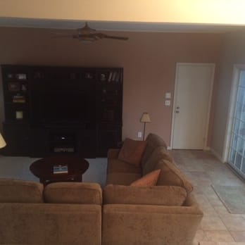 Stanley Steemer - Family room with walkway (which the technician called a "HALL") - Carpet Cleaning Near Me - Clifton, New Jersey