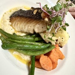 Minnoz Restaurant & Lounge - Sable fish with herbed risotto and vegetables