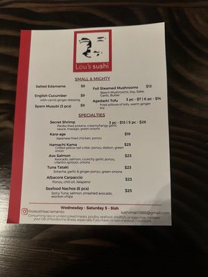 Menu photo 2 Lou's Sushi Sacramento, CA
