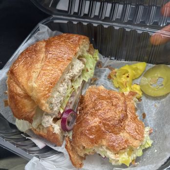 Bake & Coffee - Half Eaten Tuna Croissant sandwich - Coffee & Tea Near Me - Hawthorne, California Bake & Coffee - Half Eaten Tuna Croissant sandwich - Coffee & Tea Near Me - Hawthorne, California
