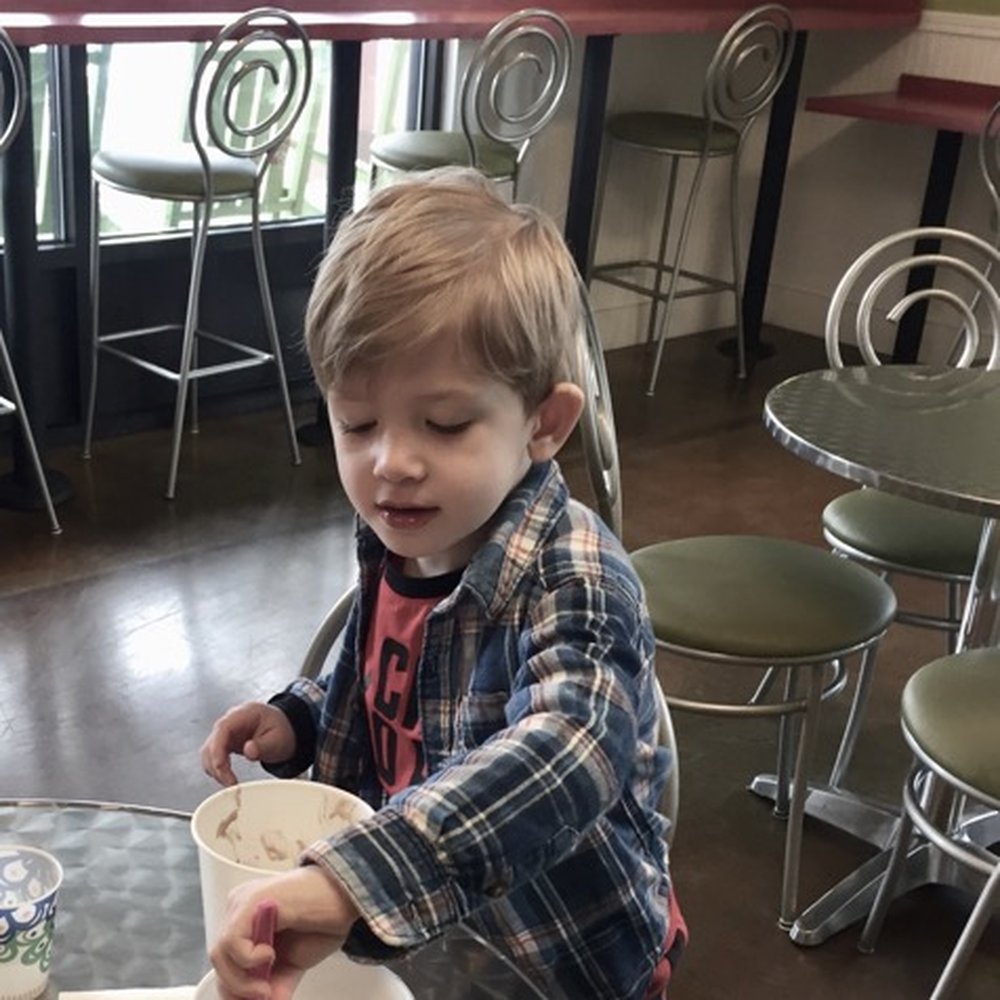 Swirl Time - Grandson eating Grammy's  Gelato. - Ice Cream & Frozen Yogurt Near Me - Rohnert Park, California