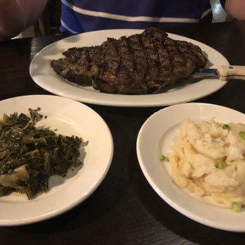 The Flint - Sirloin steak, mashed potatoes, greens - American Near Me - Albany, Georgia The Flint - Sirloin steak, mashed potatoes, greens - American Near Me - Albany, Georgia