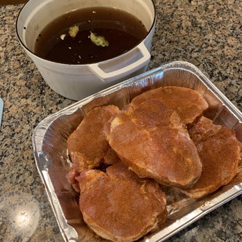 Acropolis Meats - a pan of meats and a pot of soup - Meat Shops Near Me - Tarpon Springs, Florida