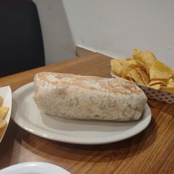 Amigos Mexican Grill - Chicken burrito and chips
