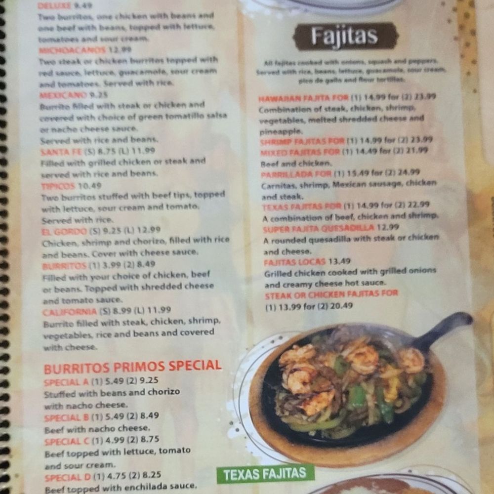 El Primo - Menu - Mexican Near Me - Duncan, South Carolina