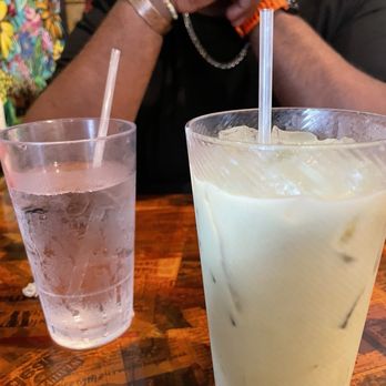 Tout De Suite Cafe - Water and a Matcha with Oatmilk and Honey. - Coffee & Tea Near Me - New Orleans, Louisiana Tout De Suite Cafe - Water and a Matcha with Oatmilk and Honey. - Coffee & Tea Near Me - New Orleans, Louisiana