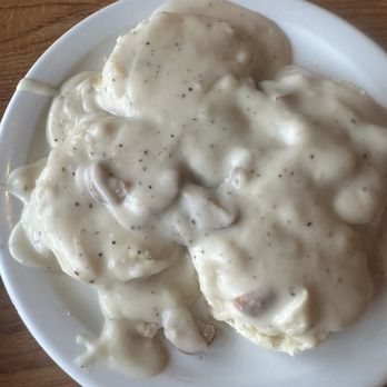 The Rusted Spoon - Biscuits & Gravy - has sliced link sausage in the gravy - Breakfast & Brunch Near Me - Ogden, Utah The Rusted Spoon - Biscuits & Gravy - has sliced link sausage in the gravy - Breakfast & Brunch Near Me - Ogden, Utah