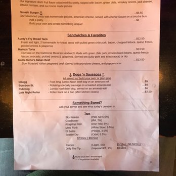 PTAnchor - Menu - Pubs Near Me - Port Townsend, Washington
