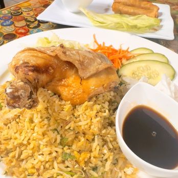 Pho K - R4. Five Spice Chicken Quarter Leg with Fried rice - Vietnamese Near Me - Rosenberg, Texas