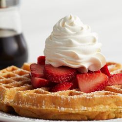 Café by Country Kitchen - Strawberry Waffle with fresh berries (when in season)