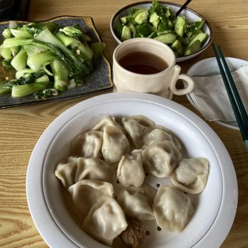 Joyee's Dumpling House - Bok Choy, Cucumber Salad and pork Pork&Cabbage Dumpling - Chinese Near Me - Vista, California Joyee's Dumpling House - Bok Choy, Cucumber Salad and pork Pork&Cabbage Dumpling - Chinese Near Me - Vista, California