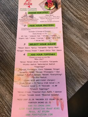 Menu photo 6 Poke Fuzion Mesa, AZ
