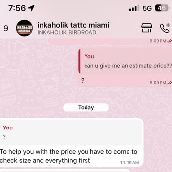 Inkaholik Tattoos - ask them again after telling them the size i want - Tattoo Near Me - Miami, Florida Inkaholik Tattoos - ask them again after telling them the size i want - Tattoo Near Me - Miami, Florida