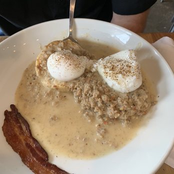 Petit Chou - Sausage gravy and biscuits - Breakfast & Brunch Near Me - Atlanta, Georgia Petit Chou - Sausage gravy and biscuits - Breakfast & Brunch Near Me - Atlanta, Georgia