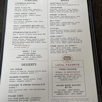Table & Main - Food menu - Southern Near Me - Roswell, Georgia
