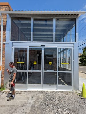 Photo of A 24 Hour Door National - Buffalo, NY, US. Commercial Sliding Automatic Doors Revitalization Grant