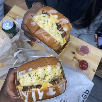Oh K-Dog Forest Hills - Bacon, Bacon and Cheese Egg Toast - Hot Dogs Near Me - Forest Hills, New York