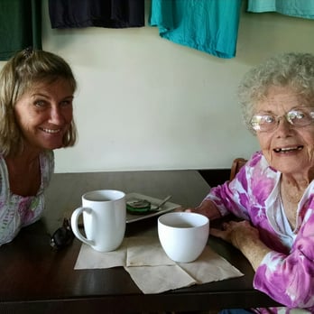 Caring Hands Maui - Enjoying a cup of tea with Naydene at Baked on Maui - Home Health Care Near Me - Pukalani, Hawaii Caring Hands Maui - Enjoying a cup of tea with Naydene at Baked on Maui - Home Health Care Near Me - Pukalani, Hawaii