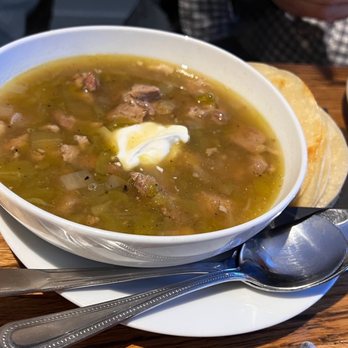 Aspen Tap - Green chili. It's very tasty, more like a soup than a stew. - Breweries Near Me - Aspen, Colorado