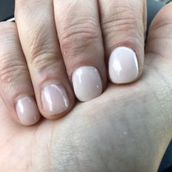 LiMi’s Nail &Spa - 2 nails "fixed" after they chipped 2 days after having them done. (Powder) same color, different level of saturation.