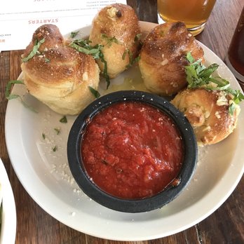 Five Points Pizza - Half-order of the garlic knots. Great rise, well-baked, deliciously garlicky, and the marinara was really good! - Italian Near Me - Nashville, Tennessee Five Points Pizza - Half-order of the garlic knots. Great rise, well-baked, deliciously garlicky, and the marinara was really good! - Italian Near Me - Nashville, Tennessee