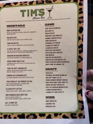 Menu photo 7 Tim's Chrome Bar Saint Louis, MO