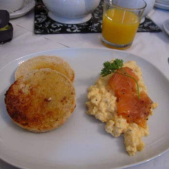 Holly Lodge Guest House - Smoked salmon, scrambled eggs, and buttered toasted muffins -- one of four breakfast options - Guest Houses Near Me - Windermere, CMA