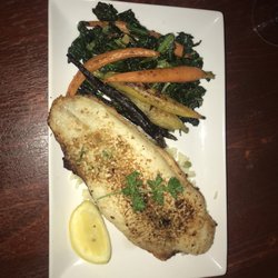 Salt Lick Tavern - Sea bass with roasted veggies and rice pilaf