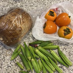 Sourdough from vine, persimmons, okra