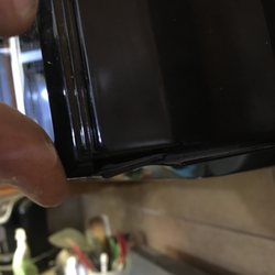 Kinfolk Troubleshooting - Damaged microwave door, contacted manufacturer for warranty and replaced microwave when the new unit arrived.
