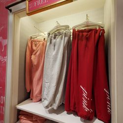 Victoria's Secret & PINK - I have the middle Pink Lounge Pants in beige color with the matching zip jacket and shirt bought at Xmas. 4/1/2024