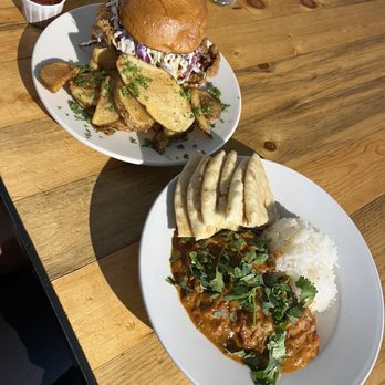Backslope Brewing - freud chicken sandwich + butter chicken bowl - Breweries Near Me - Columbia Falls, Montana Backslope Brewing - freud chicken sandwich + butter chicken bowl - Breweries Near Me - Columbia Falls, Montana
