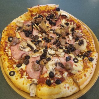 Brewery City Pizza - a pizza with ham, mushrooms, and olives - Pizza Near Me - Tumwater, Washington Brewery City Pizza - a pizza with ham, mushrooms, and olives - Pizza Near Me - Tumwater, Washington