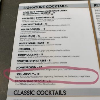 Coop 303 - This was the drink I had....$5....DELISH AND KILLER! - New American Near Me - Atlantic Beach, Florida