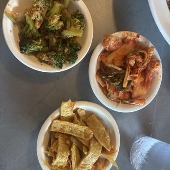 Momoyaki - Today's Banchan (fish cakes, kimchi, & spicy broccoli) - Asian Fusion Near Me - Gainesville, Florida Momoyaki - Today's Banchan (fish cakes, kimchi, & spicy broccoli) - Asian Fusion Near Me - Gainesville, Florida
