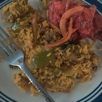 Red Pepper - a plate of food with rice and meat - Indian Near Me - Scotch Plains, New Jersey