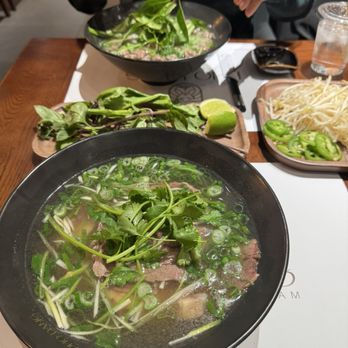 Pho Dang - Pho with brisket, rare steak, and tendon. The broth was savory and the beef was definitely good quality - Vietnamese Near Me - San Jose, California