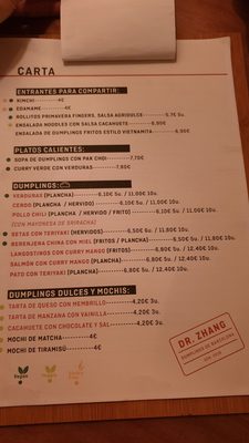 Menu photo 1 Dr. Zhang Barcelona, B