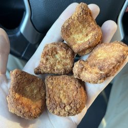 Cook Out - Chicken nuggets that look like King Tuts toes. Dryer than the Sahara.