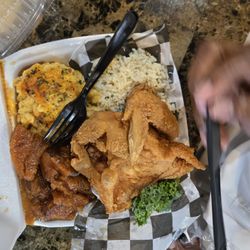 Fried Chicken white meat Mac and yams