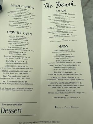 Menu photo 3 The Bench Pebble Beach, CA Menu photo 3 The Bench Pebble Beach, CA