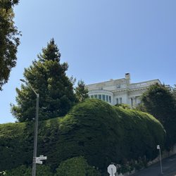 The Spreckels Mansion - hard to see much with the ridiculous hedge