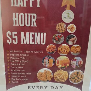 Cha2Cha - Happy Hour Menu as of 07/02/2026 - Bubble Tea Near Me - Anaheim, California Cha2Cha - Happy Hour Menu as of 07/02/2026 - Bubble Tea Near Me - Anaheim, California
