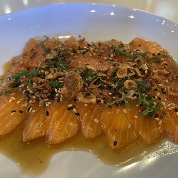 Pie95 Pizza - **Not on the menu** salmon crudo: sushi grade cured salmon, ponzu, crispy shallots and furikake. It's their next special. - Pizza Near Me - Jacksonville, Florida